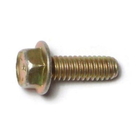 Grade 8, 1/4-20 Flange Bolt, Zinc Yellow Steel, 3/4 In L, 10 PK